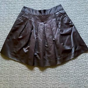 Theory: Pleated Satin black Skirt
